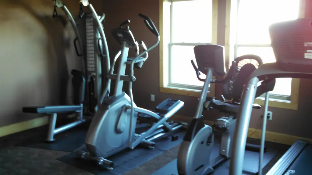 Fitness center at Killdeer Mountain Park equipped with cardio machines and strength equipment