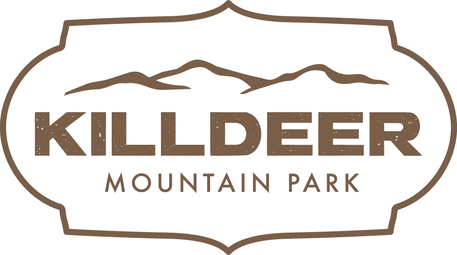 Killdeer Mountain Park logo featuring mountain imagery and the park name